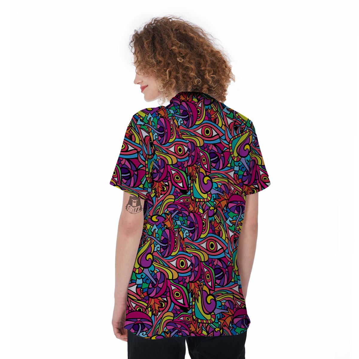 Psychedelic Trippy Eye Women's Golf Shirts-grizzshop