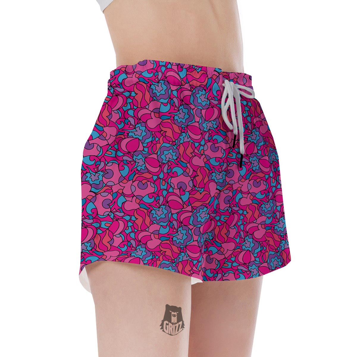 Psychedelic Trippy Hippie Heart Women's Shorts-grizzshop