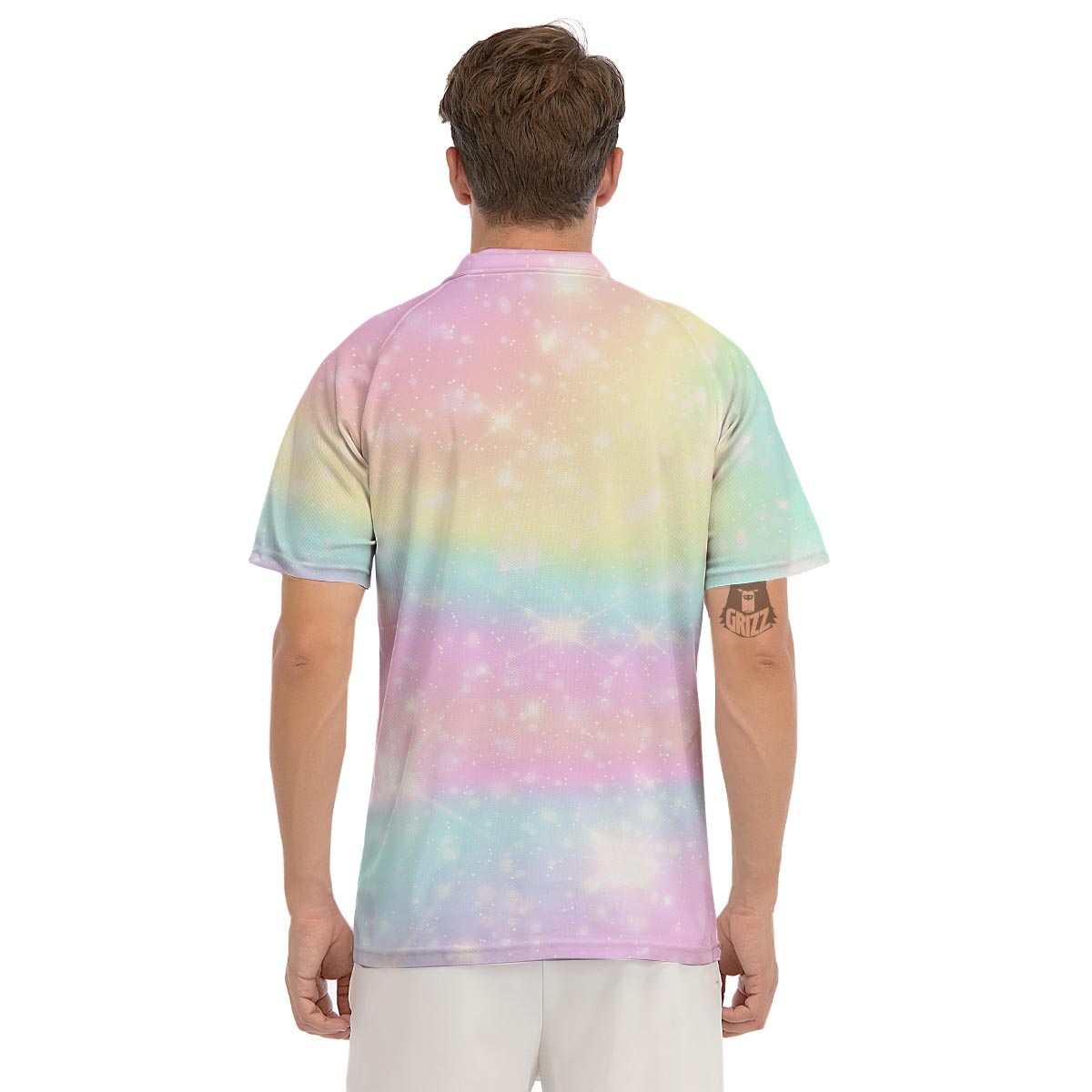 Psychedelic Trippy Holographic Men's Golf Shirts-grizzshop