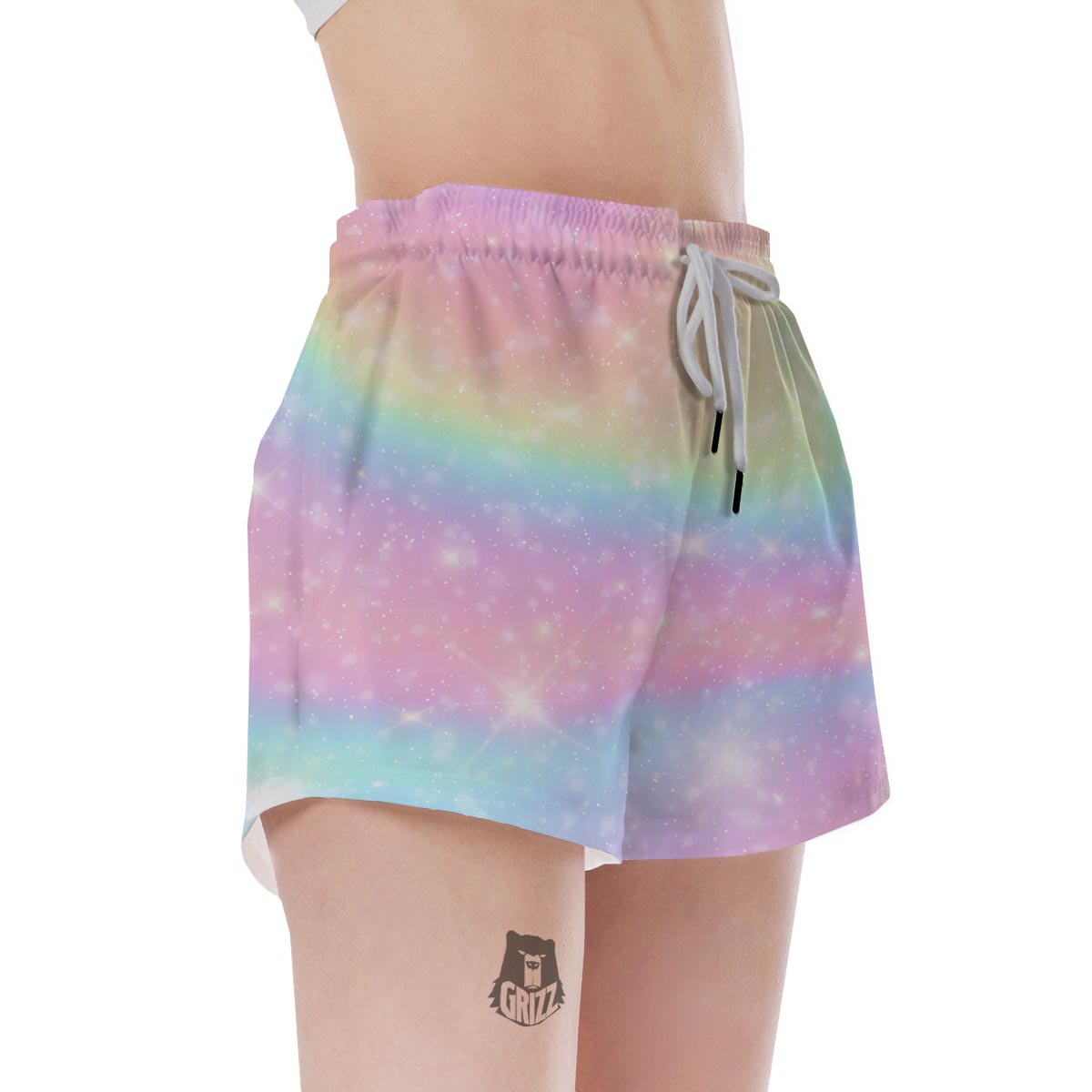 Psychedelic Trippy Holographic Women's Shorts-grizzshop