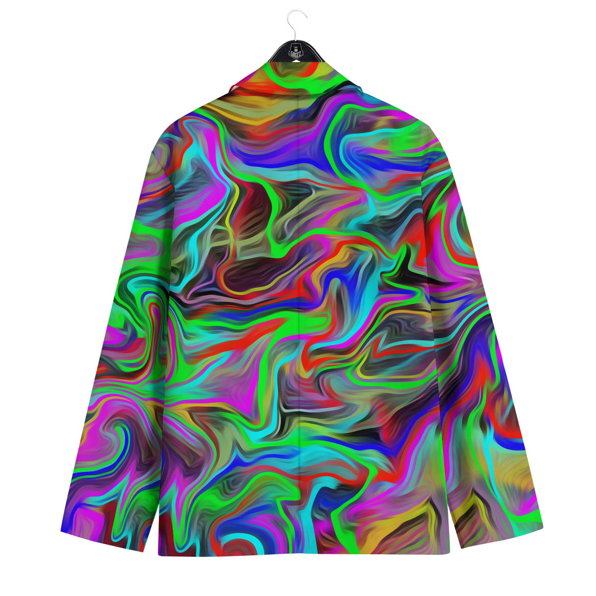 Psychedelic Trippy Neon Green Print Men's Sport Coat-grizzshop