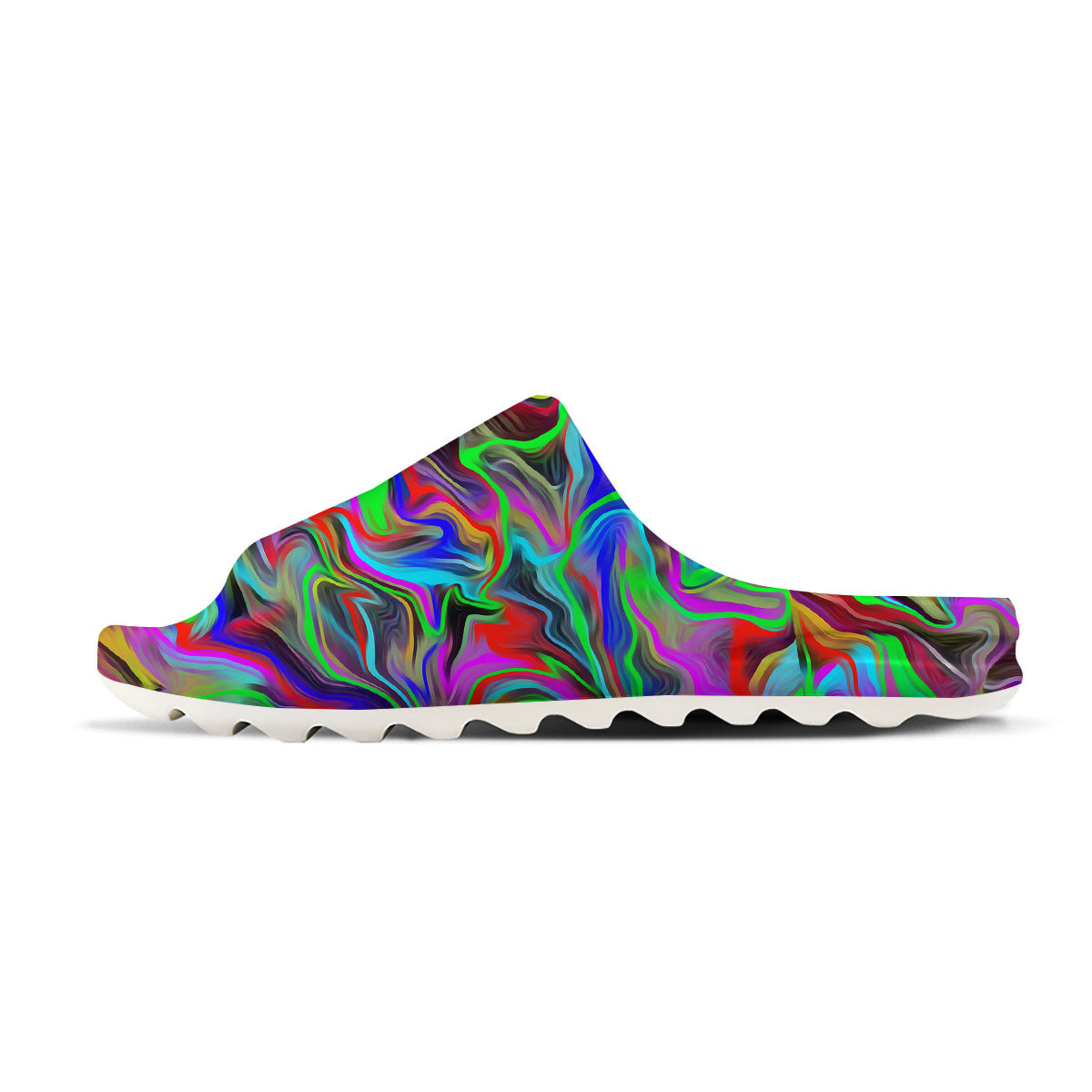 Psychedelic Trippy Neon Green Print Sandals-grizzshop