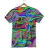 Psychedelic Trippy Neon Green Print T-Shirt-grizzshop