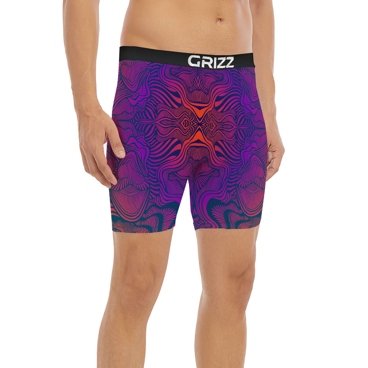 Psychedelic Trippy Ornament Print Boxer Briefs-grizzshop