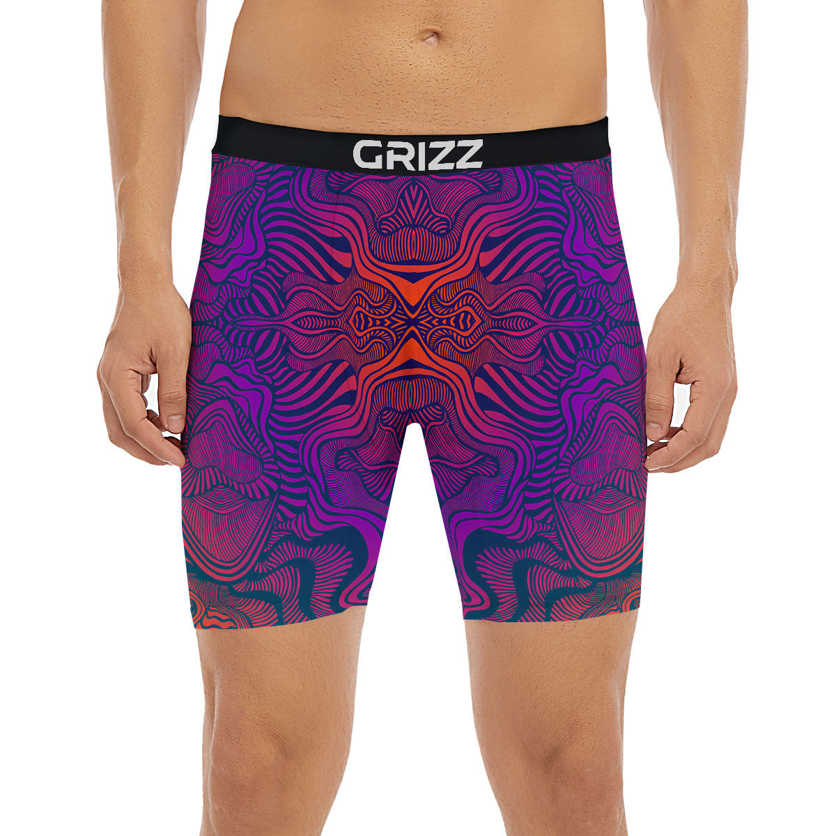 Psychedelic Trippy Ornament Print Boxer Briefs-grizzshop