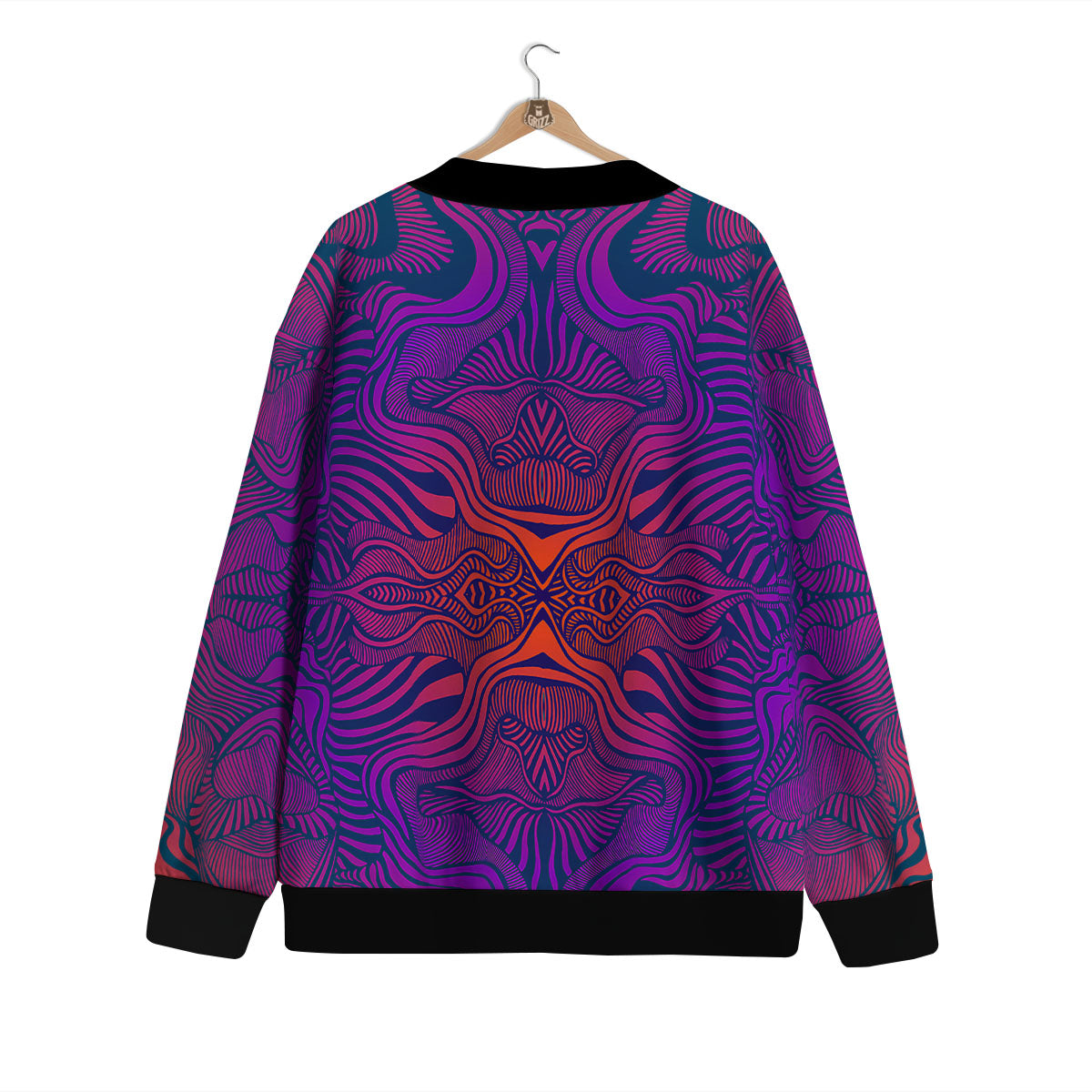 Psychedelic Trippy Ornament Print Cardigan-grizzshop