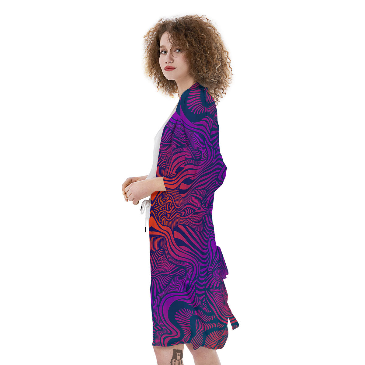 Psychedelic Trippy Ornament Print Kimono-grizzshop