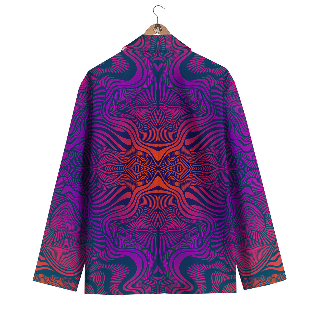 Psychedelic Trippy Ornament Print Men's Blazer-grizzshop