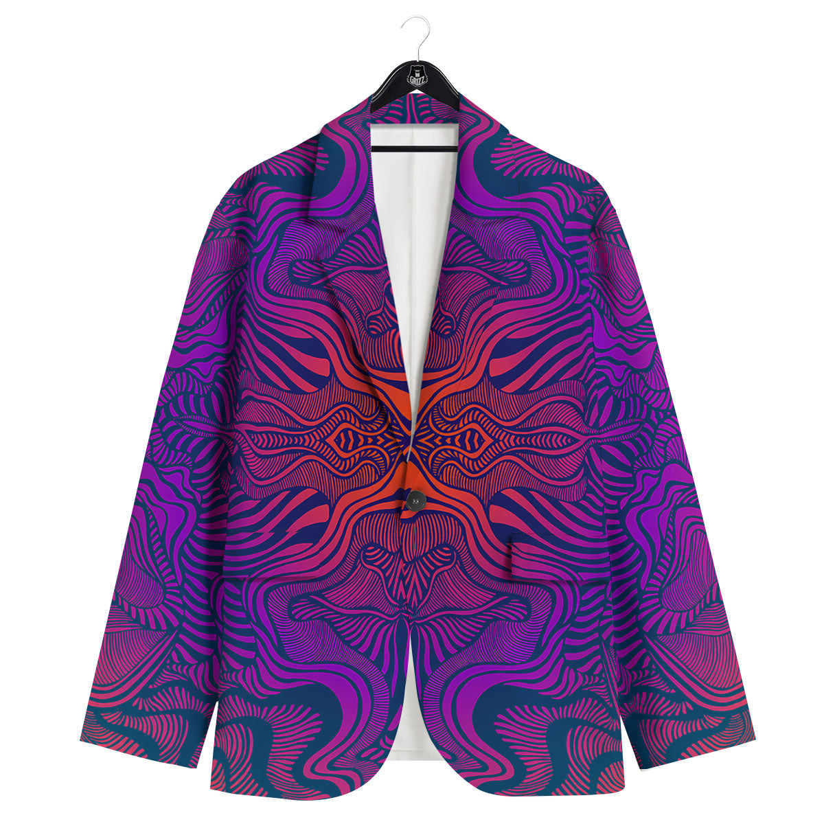 Psychedelic Trippy Ornament Print Men's Sport Coat-grizzshop