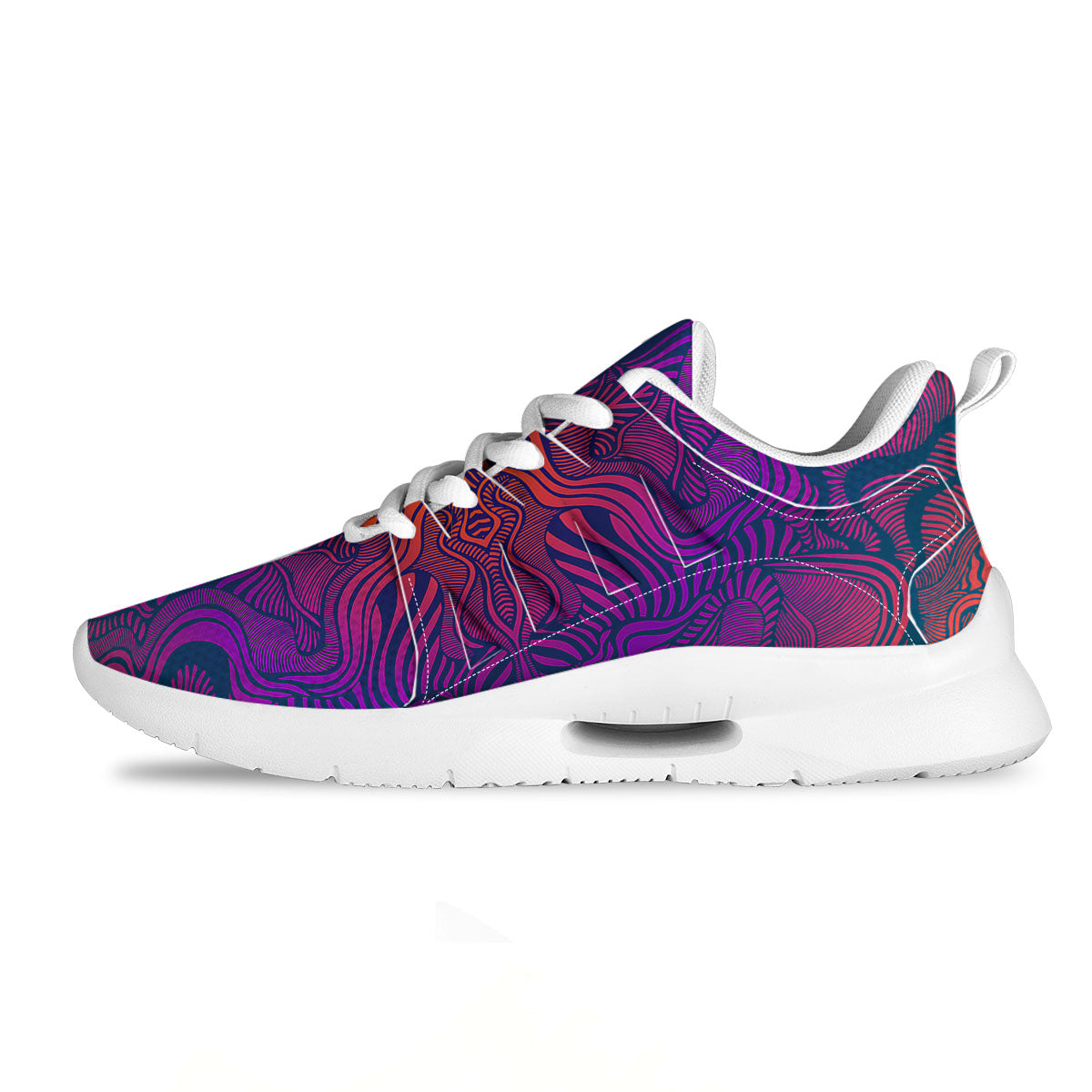 Psychedelic Trippy Ornament Print Tennis Shoes-grizzshop
