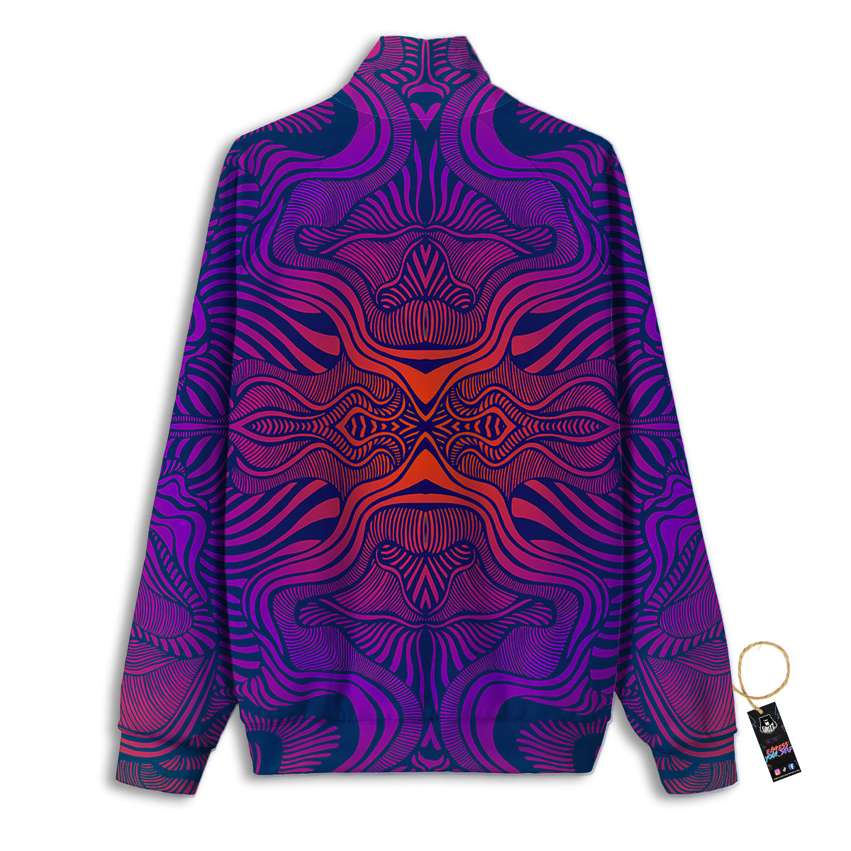 Psychedelic Trippy Ornament Print Track Jacket-grizzshop
