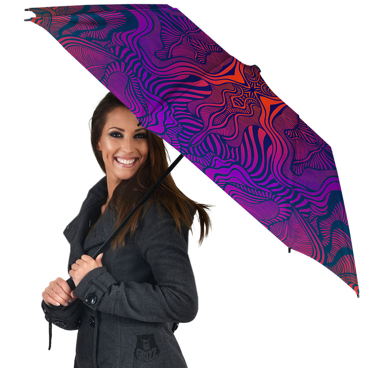 Psychedelic Trippy Ornament Print Umbrella-grizzshop