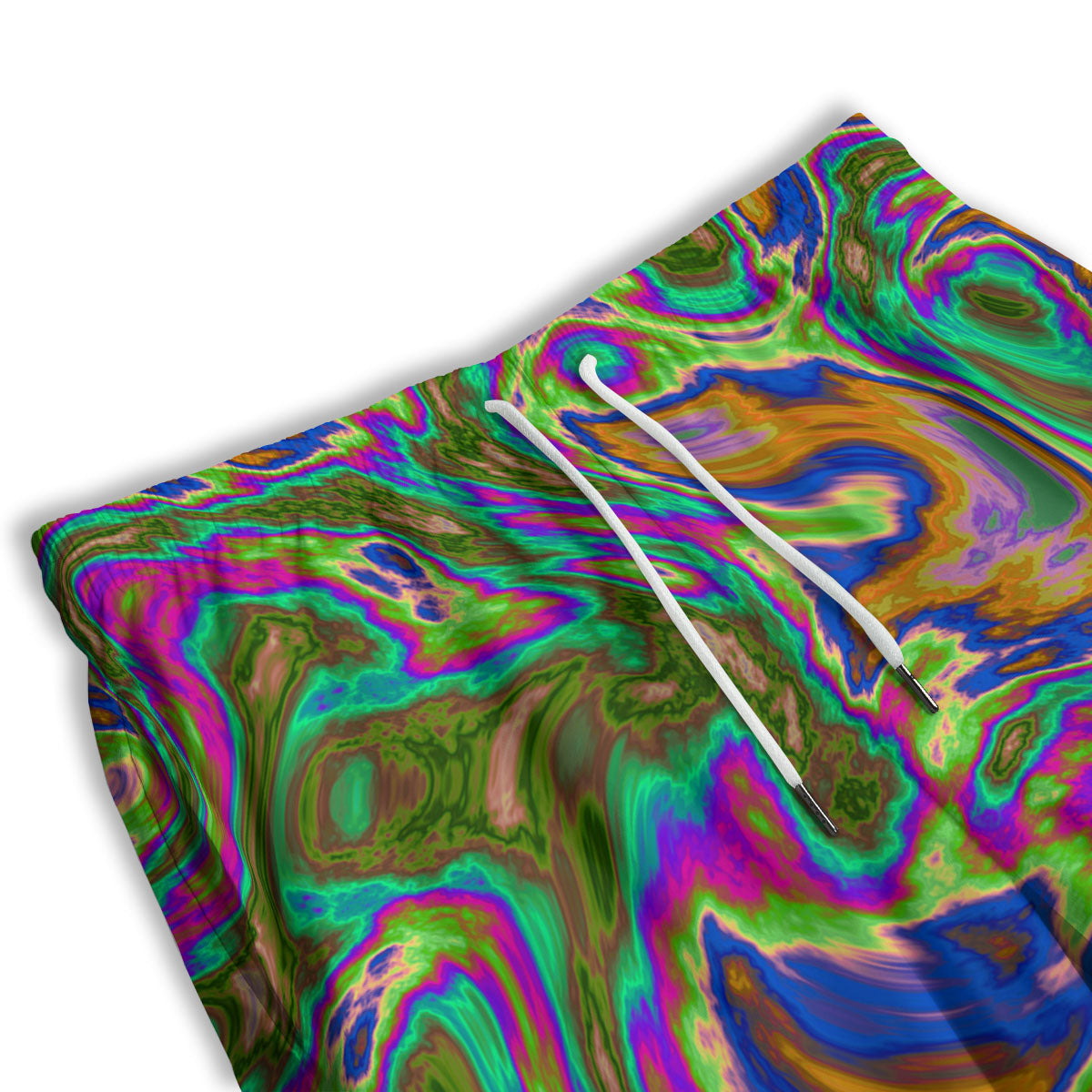 Psychedelic Trippy Purple Green Print Men's Athletic Shorts