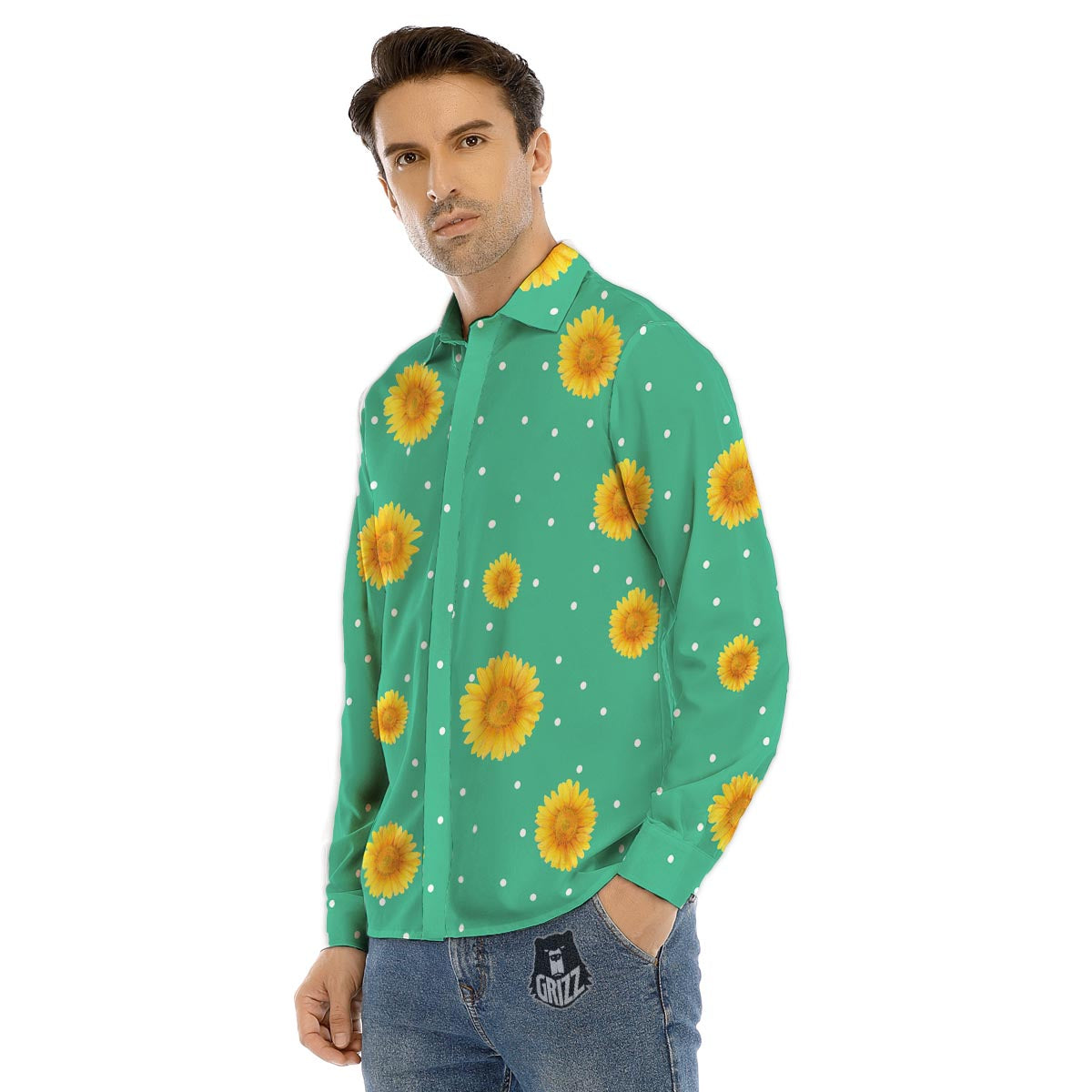 Psychedelic Trippy Purple Green Print Men's Dress Shirts-grizzshop