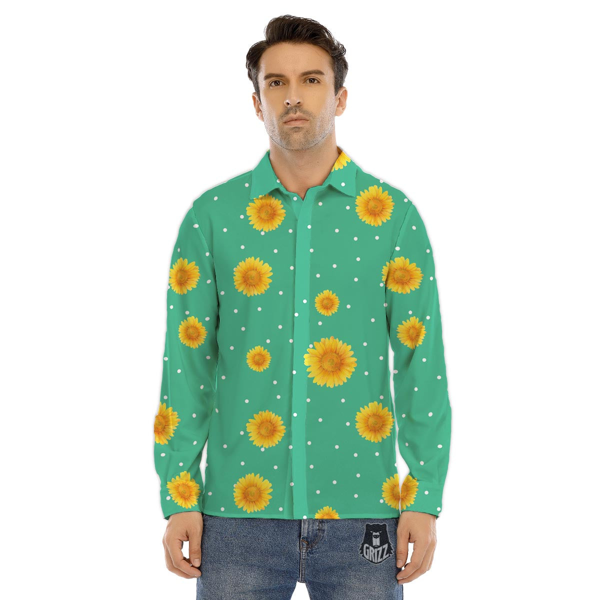 Psychedelic Trippy Purple Green Print Men's Dress Shirts-grizzshop