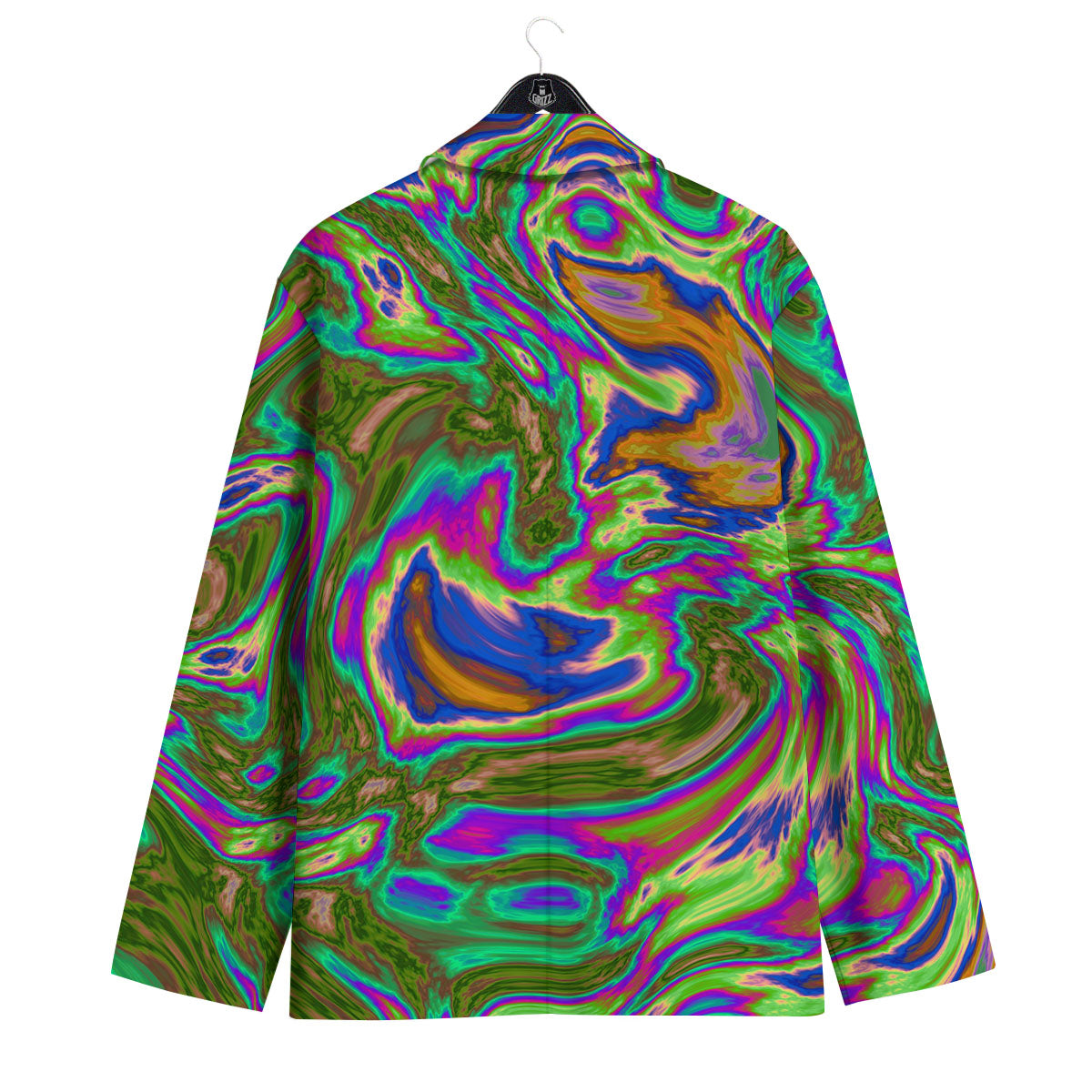 Psychedelic Trippy Purple Green Print Men's Sport Coat-grizzshop