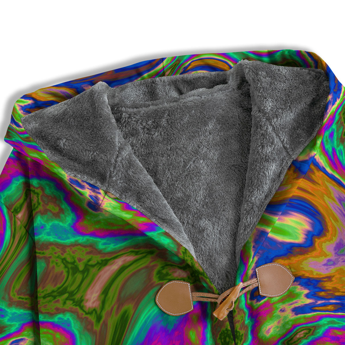 Psychedelic Trippy Purple Green Print Men's Windbreaker Jacket-grizzshop