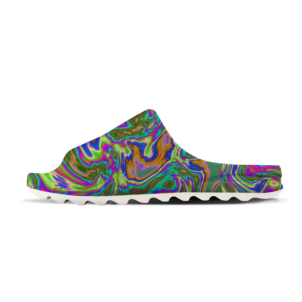 Psychedelic Trippy Purple Green Print Sandals-grizzshop
