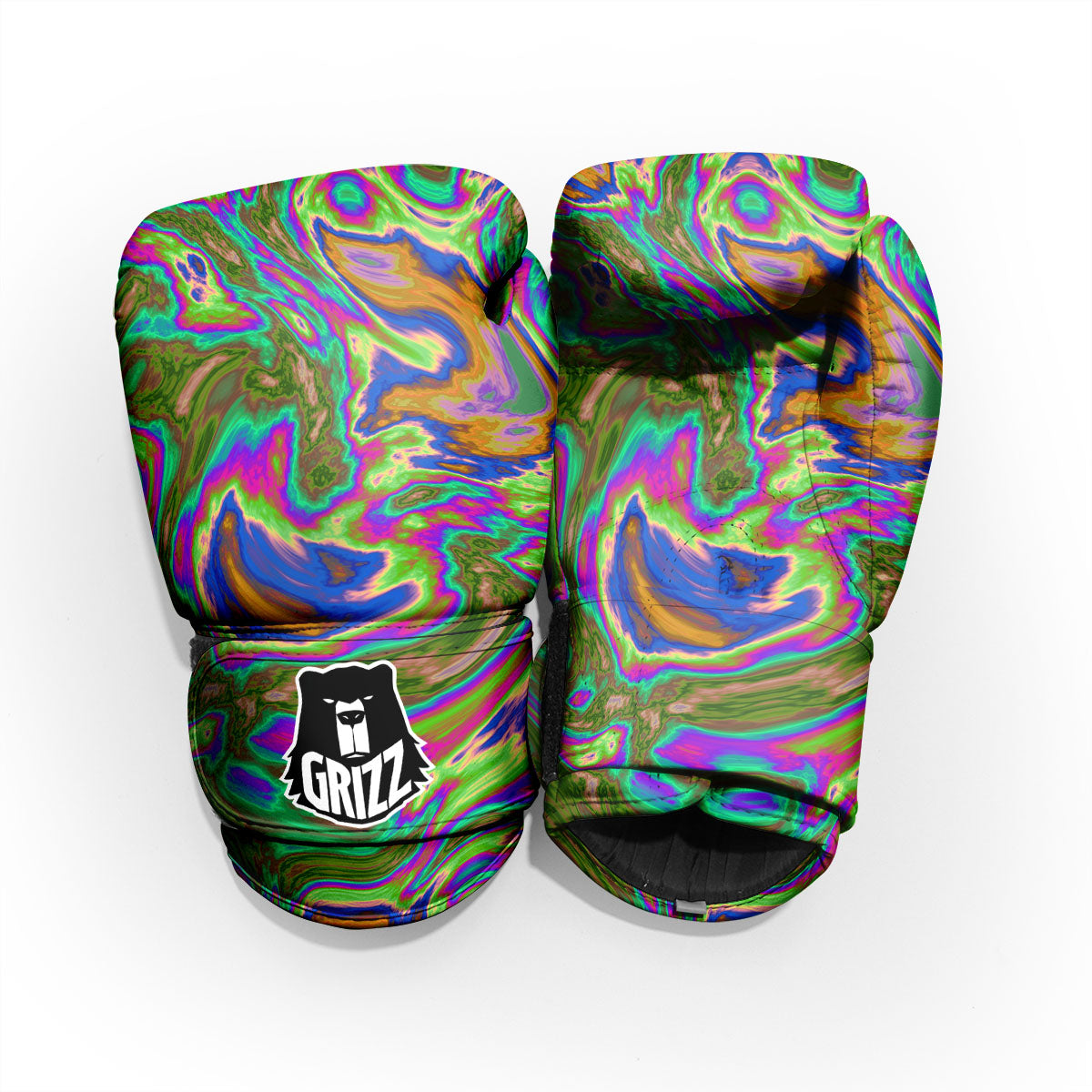 Psychedelic Trippy Purple Green Print Pro Boxing Glove