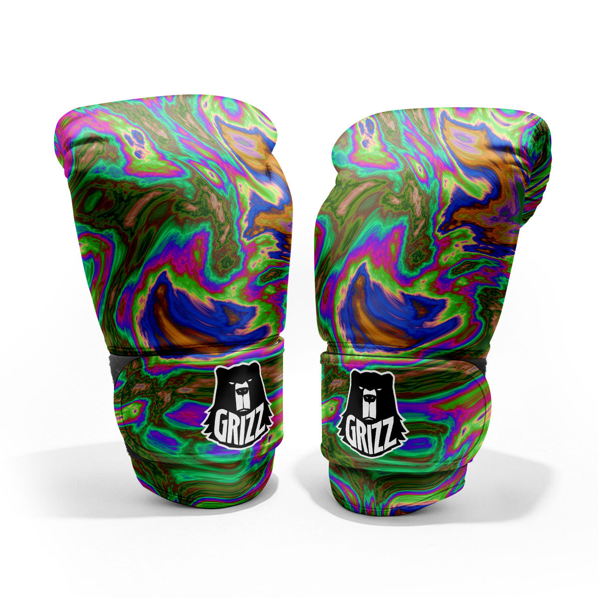 Psychedelic Trippy Purple Green Print Pro Boxing Glove