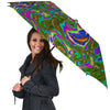 Psychedelic Trippy Purple Green Print Umbrella-grizzshop