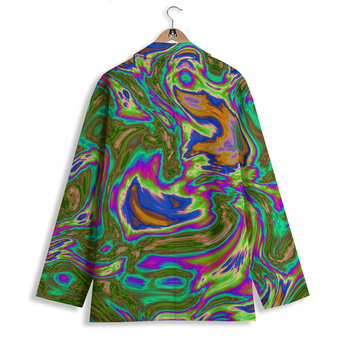 Psychedelic Trippy Purple Green Print Women's Blazer-grizzshop