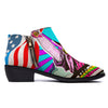 Psychedelic USA Statue of Liberty Independence Day Print Ankle Boots-grizzshop