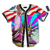 Psychedelic USA Statue of Liberty Independence Day Print Baseball Jersey-grizzshop