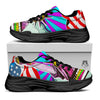 Psychedelic USA Statue of Liberty Independence Day Print Black Chunky Shoes-grizzshop