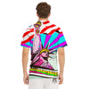 Psychedelic USA Statue of Liberty Independence Day Print Men's Golf Shirts-grizzshop