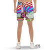 Psychedelic USA Statue of Liberty Independence Day Print Men's Gym Shorts-grizzshop