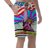 Psychedelic USA Statue of Liberty Independence Day Print Men's Shorts-grizzshop