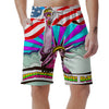 Psychedelic USA Statue of Liberty Independence Day Print Men's Shorts-grizzshop