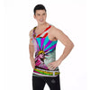 Psychedelic USA Statue of Liberty Independence Day Print Men's Tank Top-grizzshop