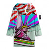 Psychedelic USA Statue of Liberty Independence Day Print Men's Windbreaker Jacket-grizzshop