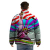 Psychedelic USA Statue of Liberty Independence Day Print Puffer Jacket-grizzshop