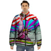 Psychedelic USA Statue of Liberty Independence Day Print Puffer Jacket-grizzshop