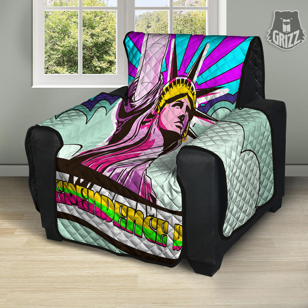 Psychedelic USA Statue of Liberty Independence Day Print Recliner Protector-grizzshop