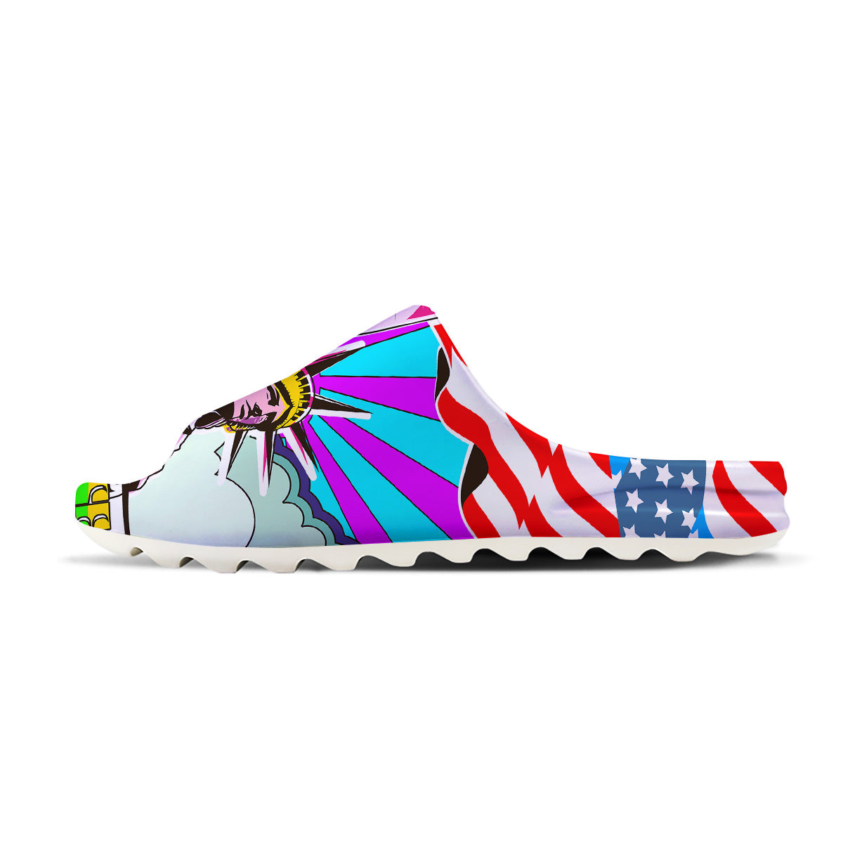 Psychedelic USA Statue of Liberty Independence Day Print Sandals-grizzshop