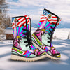 Psychedelic USA Statue of Liberty Independence Day Print Snow Boots-grizzshop