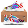 Psychedelic USA Statue of Liberty Independence Day Print Tennis Shoes-grizzshop