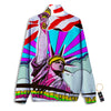 Psychedelic USA Statue of Liberty Independence Day Print Track Jacket-grizzshop