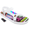 Psychedelic USA Statue of Liberty Independence Day Print White Open Toe Sandals-grizzshop