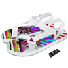 Psychedelic USA Statue of Liberty Independence Day Print White Open Toe Sandals-grizzshop