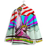 Psychedelic USA Statue of Liberty Independence Day Print Women's Blazer-grizzshop