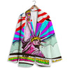 Psychedelic USA Statue of Liberty Independence Day Print Women's Blazer-grizzshop