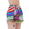 Psychedelic USA Statue of Liberty Independence Day Print Women's Shorts-grizzshop