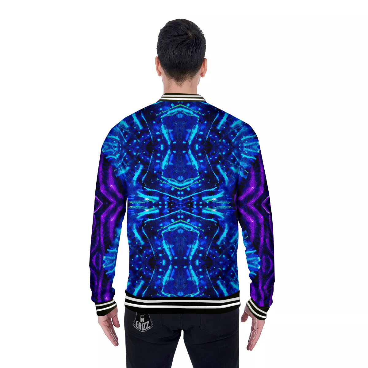 Psychedelic Watercolor Print Pattern Baseball Jacket-grizzshop