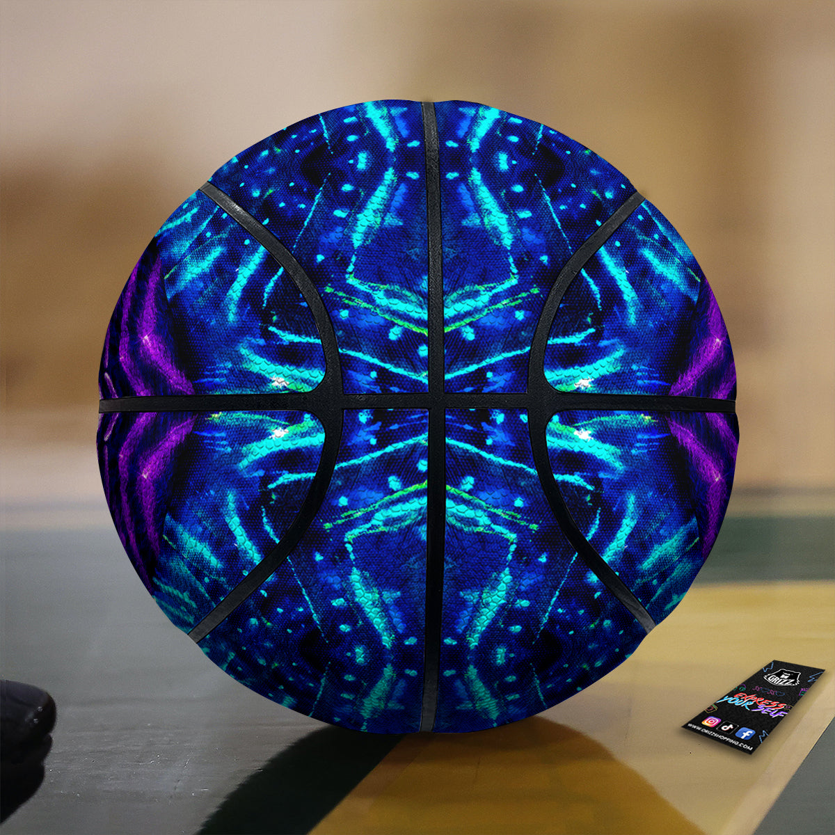 Psychedelic Watercolor Print Pattern Basketball