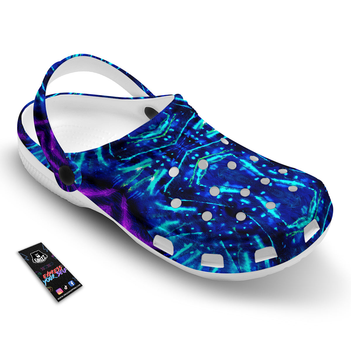 Psychedelic Watercolor Print Pattern Clog-grizzshop